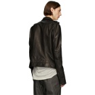 Rick Owens Black Leather Tecuatl Stooges Jacket