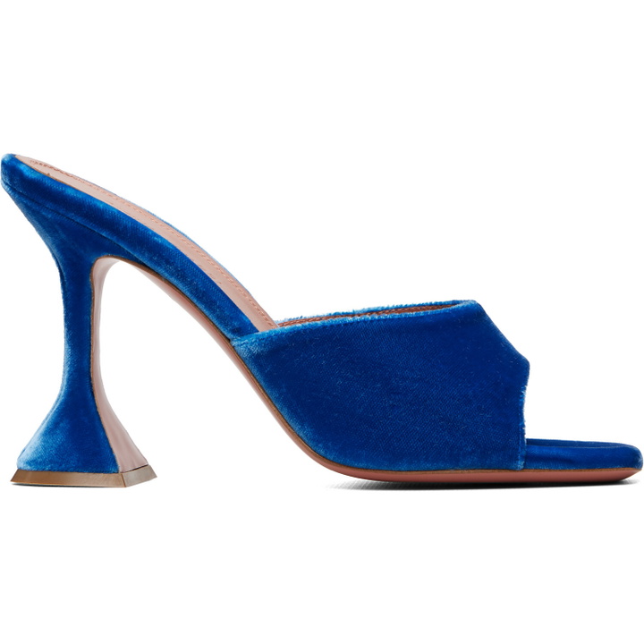Photo: Amina Muaddi Blue Lupita 95 Slipper Heeled Sandals