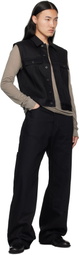 Rick Owens DRKSHDW Black Hollywood SL Trucker Denim Vest