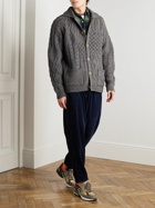 Beams Plus - Alan Patchwork Cable-Knit Wool Cardigan - Gray