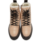 Balmain Taupe Fur Army Boots