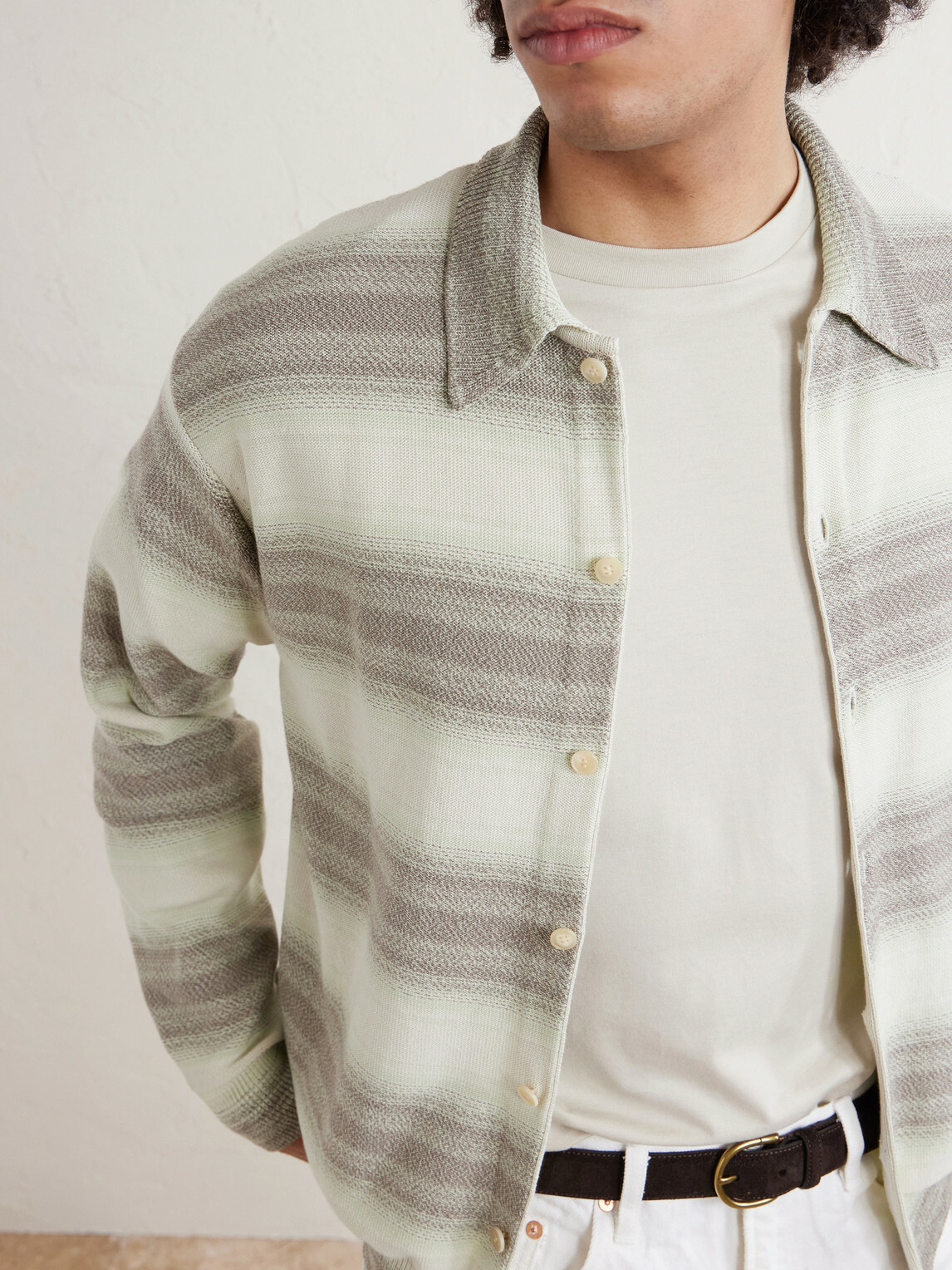 Kaptain Sunshine - Tenjiku Suvin Cotton-Jersey T-Shirt - Neutrals