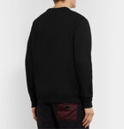 Versace - Logo-Embroidered Fleece-Back Cotton-Jersey Sweatshirt - Black