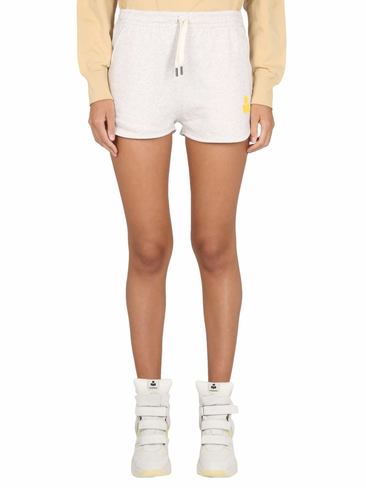 Isabel Marant Étoile Women's Mifa Shorts with Logo in Ecru