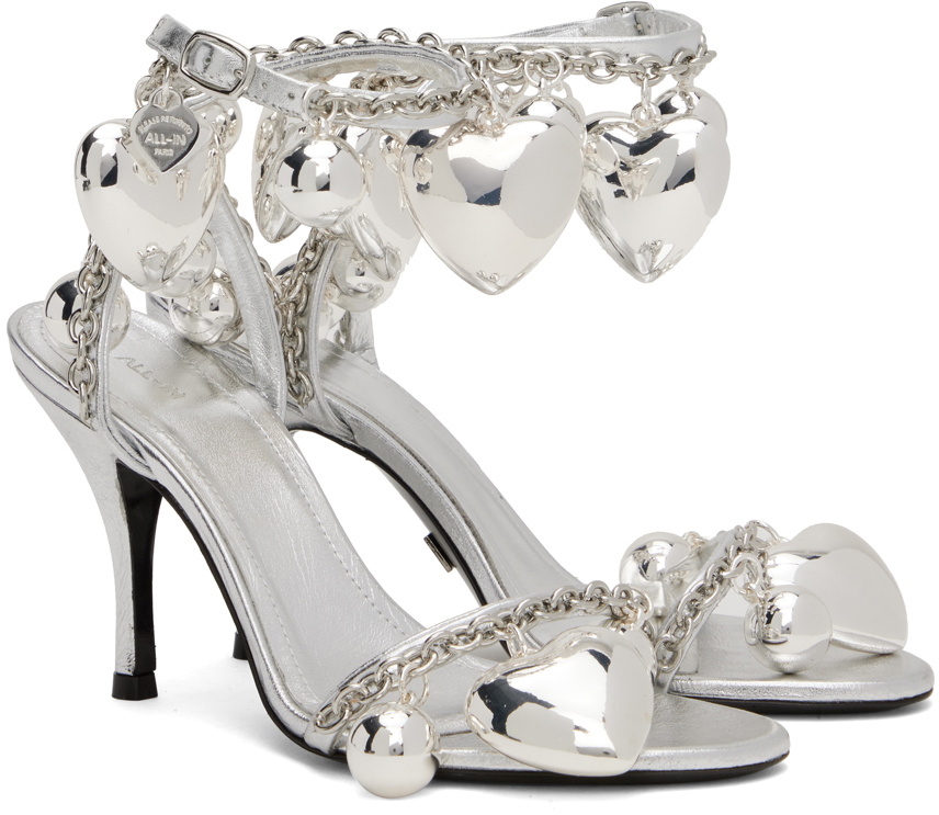 ALL-IN Silver Jewelry Heeled Sandals