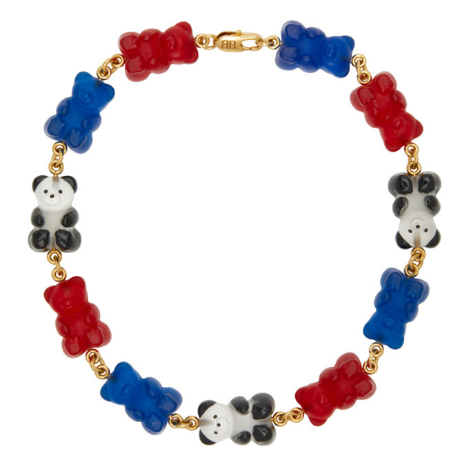 Balenciaga Blue and Red Gummy Bear Choker Balenciaga