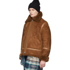 Acne Studios Brown Shearling Ian Aviator Jacket