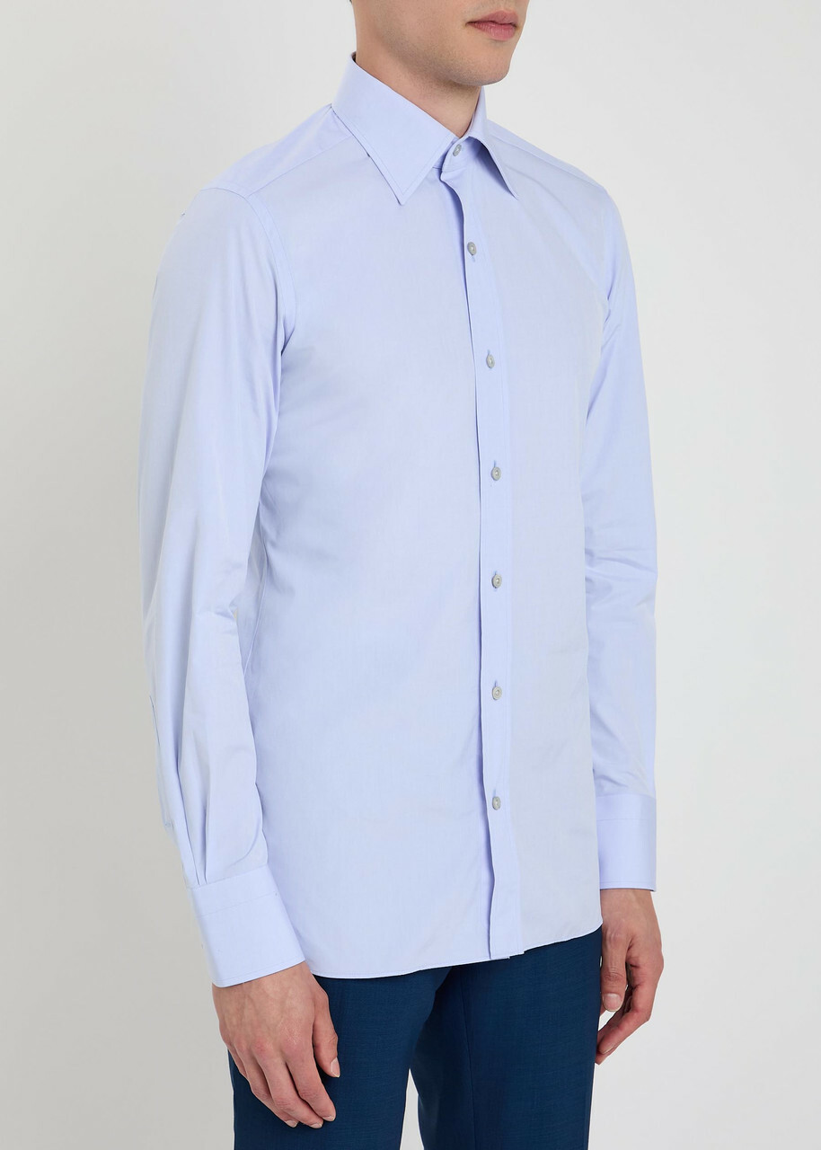 Tom Ford Slim-fit Cotton Shirt Blue