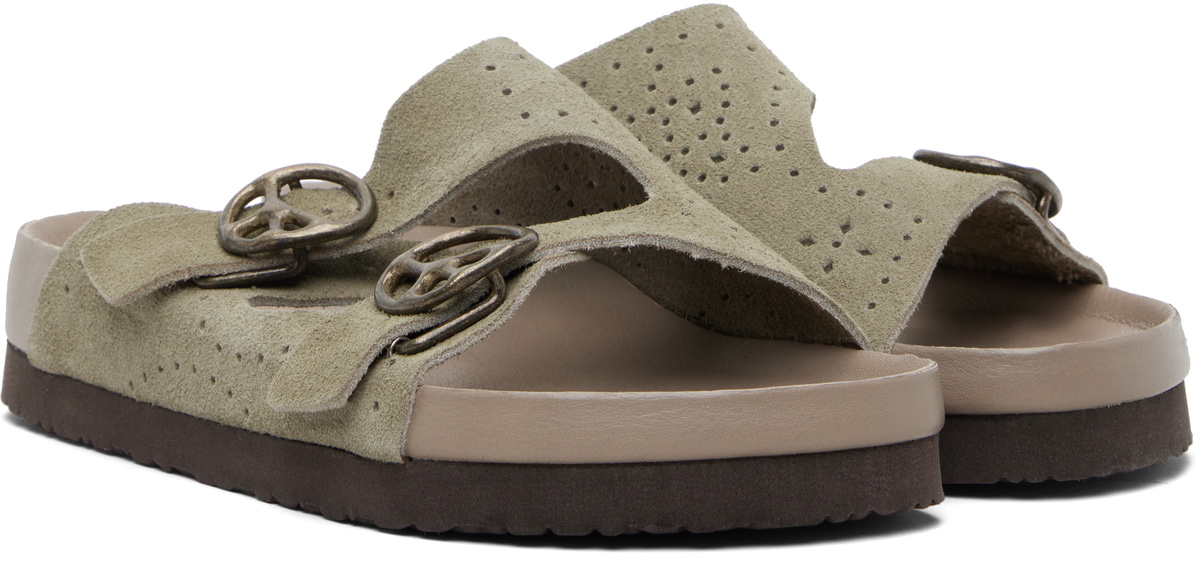 NEEDLES Khaki Double Strap Sandals