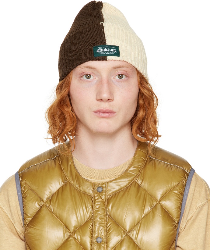Photo: Afield Out Brown & Beige Logo Beanie