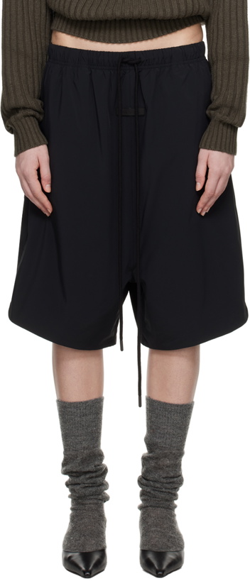 Photo: Fear of God ESSENTIALS Black Relaxed Shorts