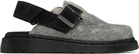 Dr. Martens Gray Jorge II Hairy Suede Slingback Mules