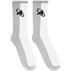 Axel Arigato Grey and White A Sphere Office Socks