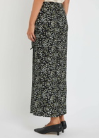 Reformation Opal Floral-print Crepe Midi Wrap Skirt Black