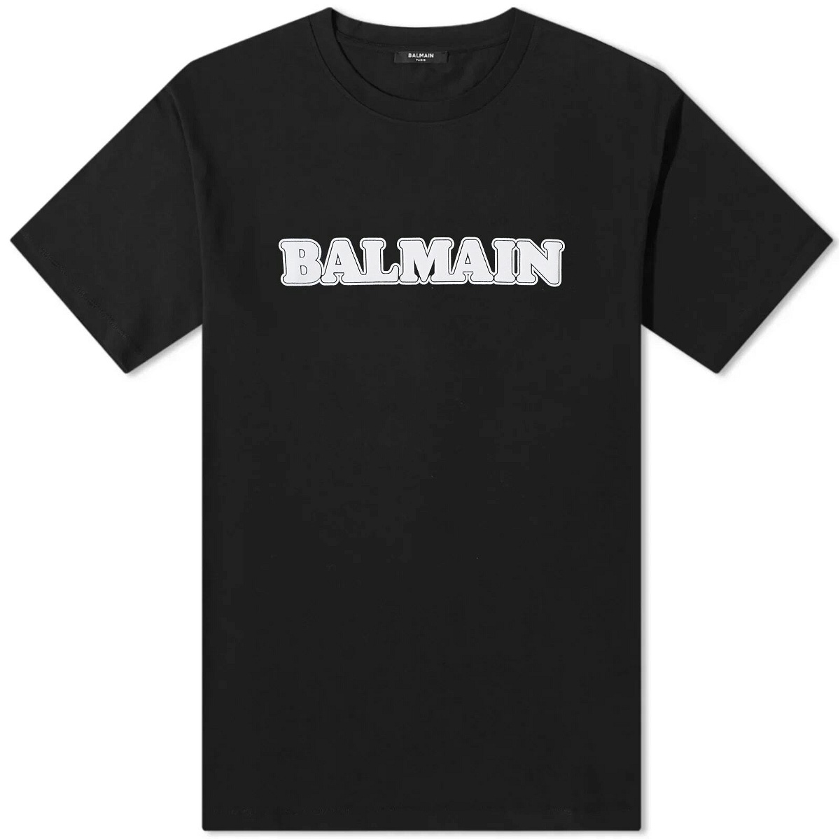 Balmain Men's Retro Logo T-Shirt in Black/White Balmain