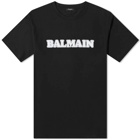 Balmain Men's Retro Logo T-Shirt in Black/White