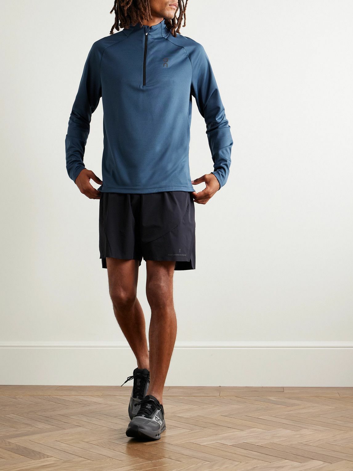 ON - Climate Recycled-Mesh and Ripstop Half-Zip Top - Blue