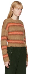 Kenzo Brown Striped Crewneck Sweater