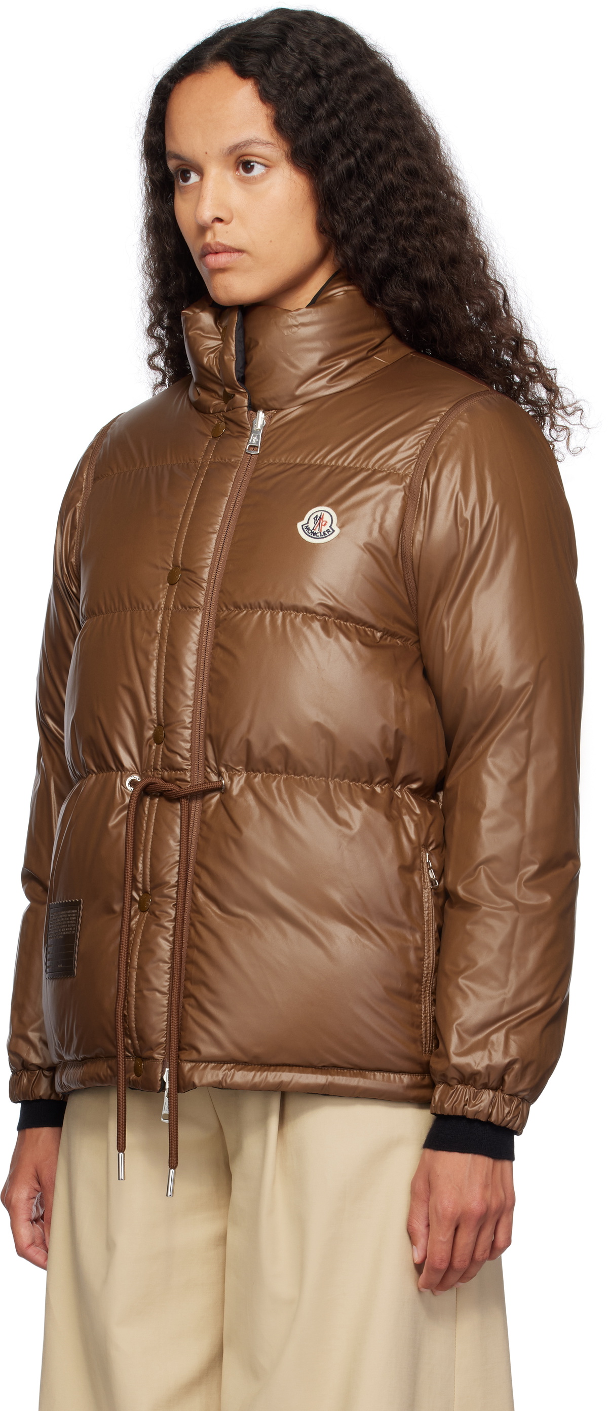 Moncler Black & Brown Verone Short Reversible Down Jacket