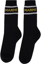 Marni Black Logo Cuffs Socks