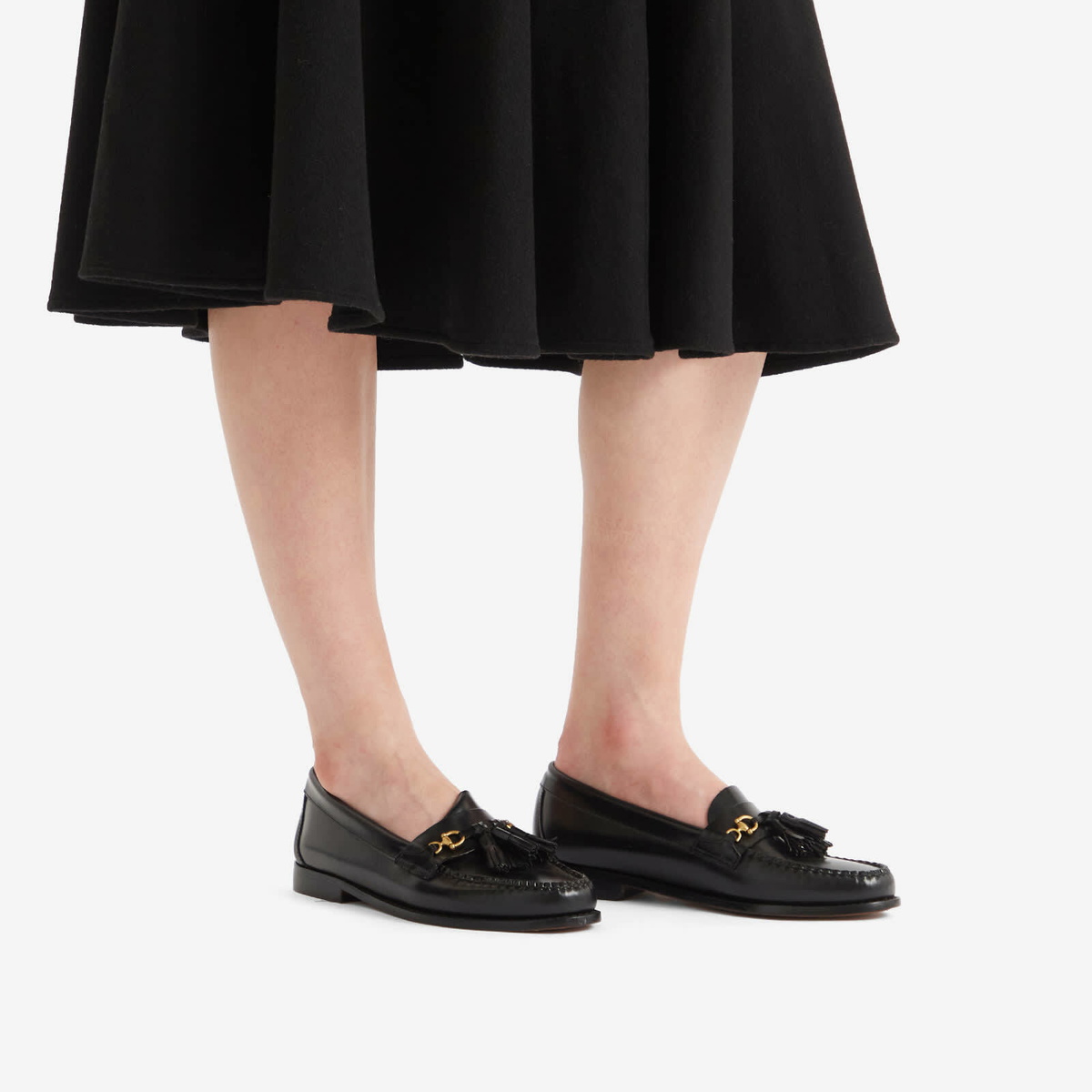 Bass Weejuns Women's Tetra Tassel Loafer in Black Leather