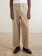Polo Ralph Lauren - Straight-Leg Embroidered Cotton-Corduroy Trousers - Neutrals