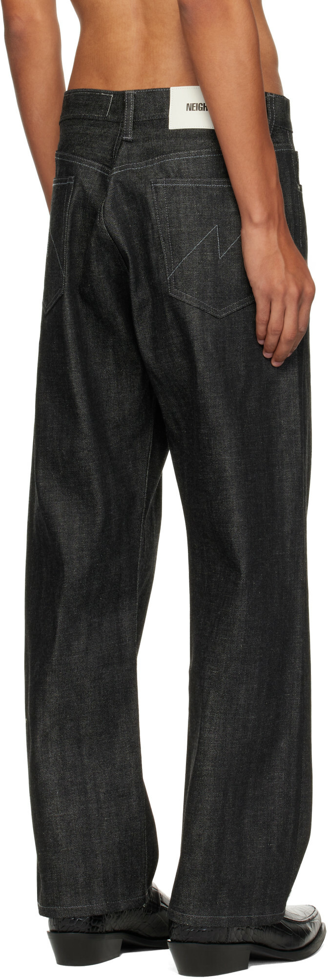 Neighborhood Black Rigid Denim Full Cut Jeans