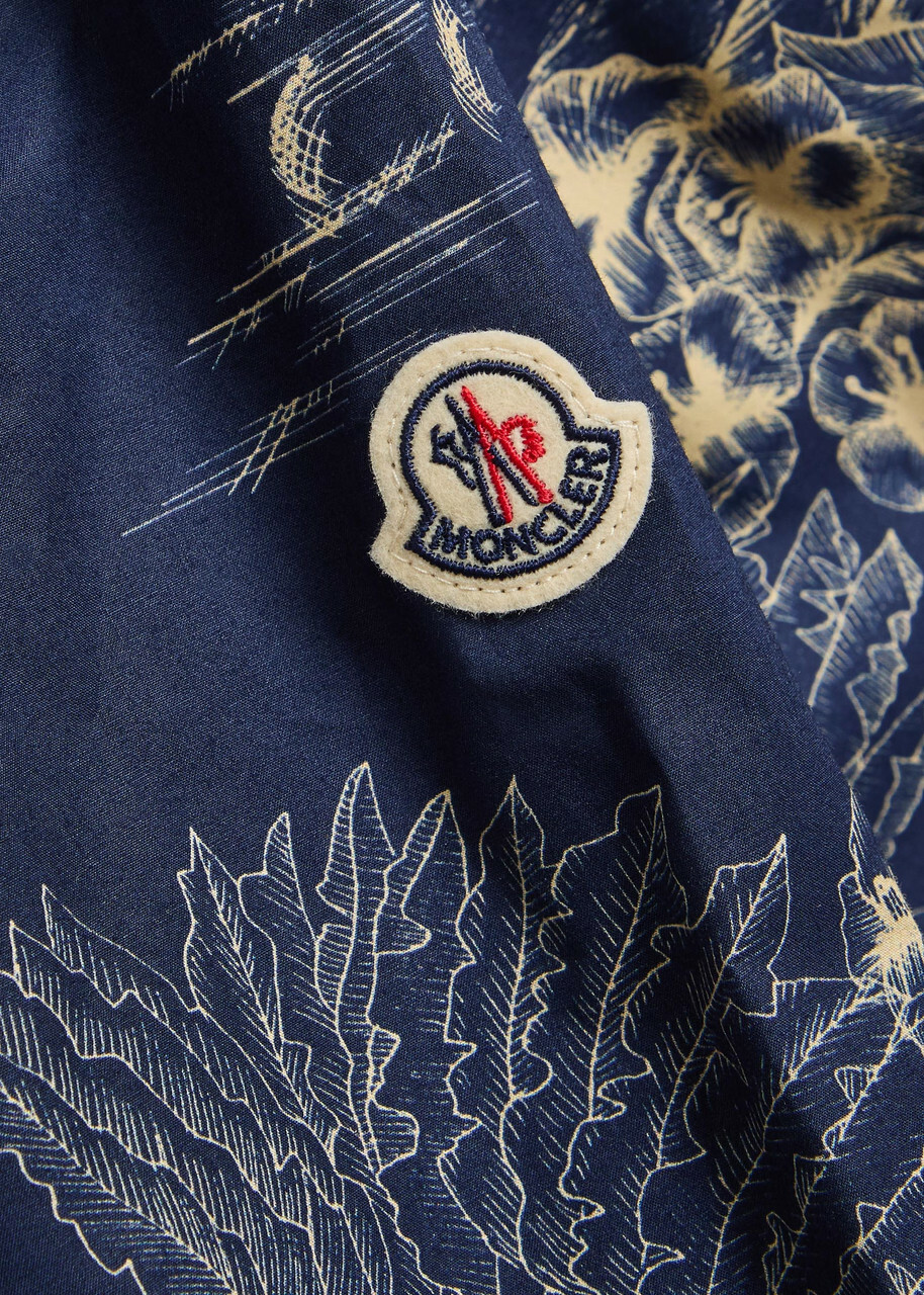 Moncler Printed Cotton-poplin Shirt Navy