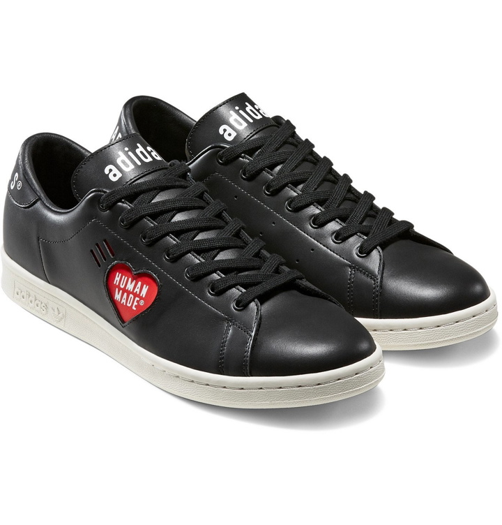 Photo: adidas Consortium - Human Made Stan Smith Logo-Print Leather Sneakers - Black