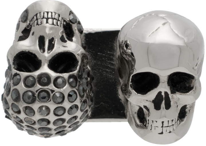 Photo: Alexander McQueen Silver Pavé Twin Skull Sneaker Charm