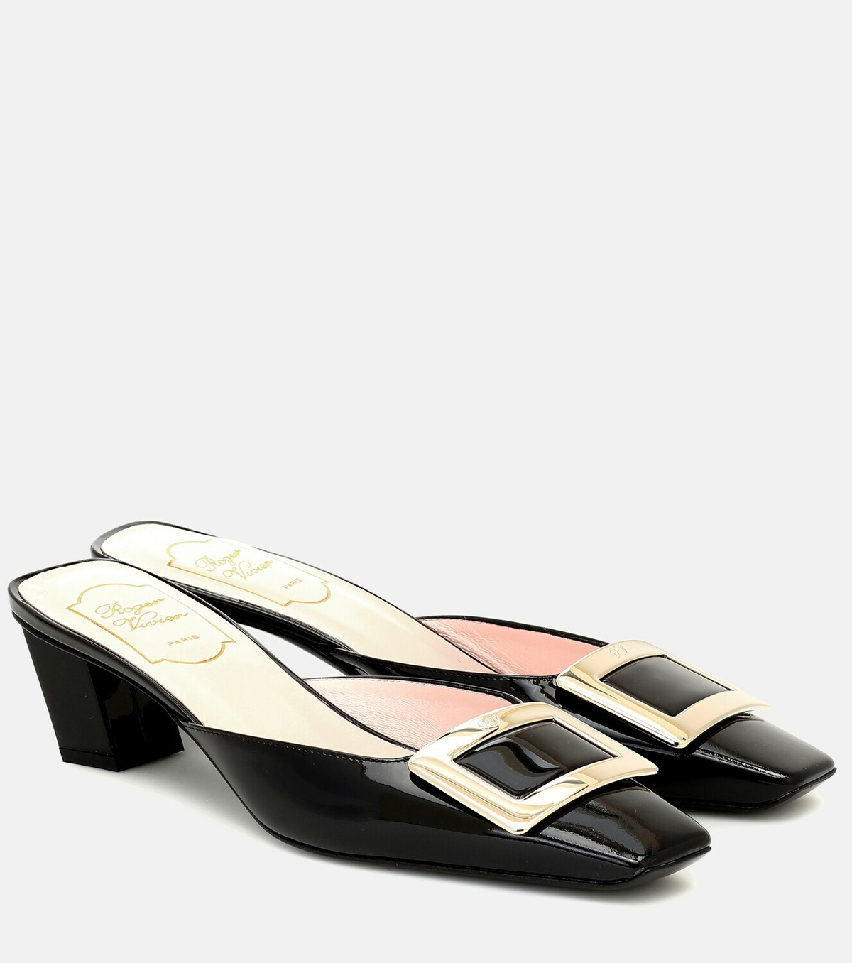 Roger Vivier Belle Vivier patent leather mules Roger Vivier