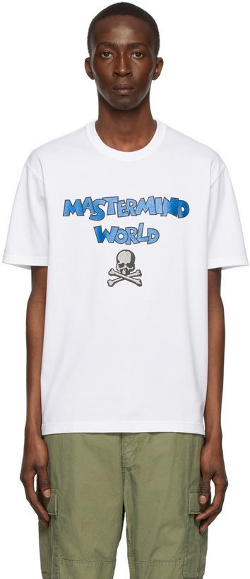 Photo: mastermind WORLD White Cotton T-Shirt