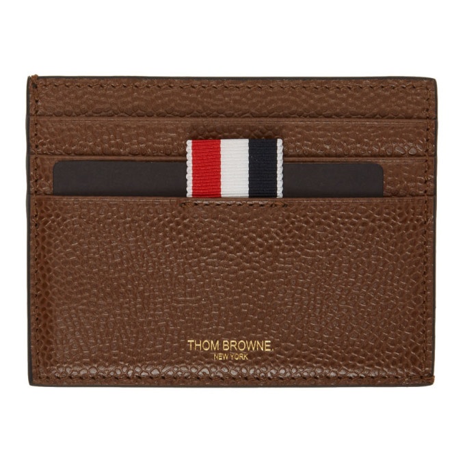Photo: Thom Browne Brown Double Sided 4-Bar Card Holder