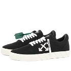 Off-White Men's Low Vulcanised Canvas Sneakers in Black/White