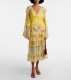 Camilla Printed ruffled silk chiffon midi dress