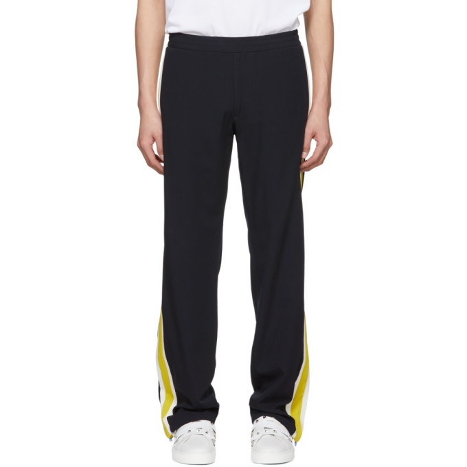 Photo: Valentino Navy and Yellow Striped Lounge Pants