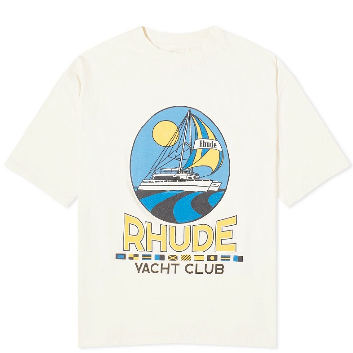 Photo: Rhude Men's Yacht Club T-Shirt in Vintage White