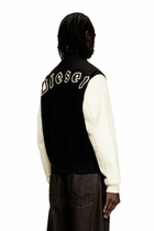 Diesel Bomber jacket in wool blend and leather - Leather jackets Mens in Multicolor