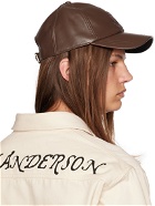 JW Anderson Brown Anchor Leather Cap