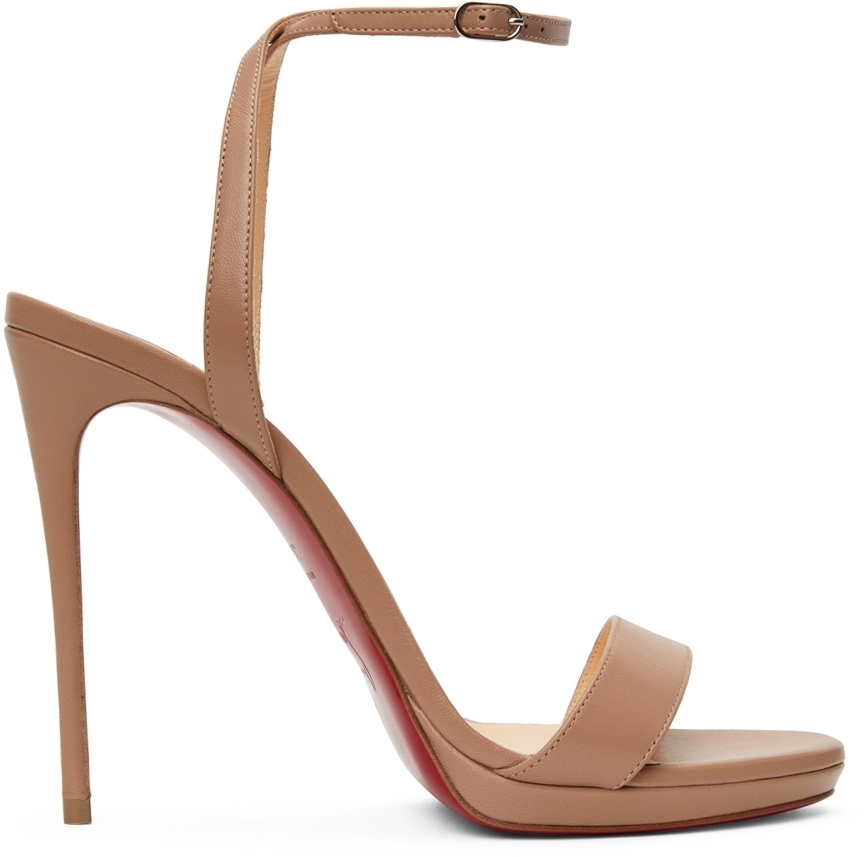 Loubi Queen 120 Leather Sandals in Brown - Christian Louboutin