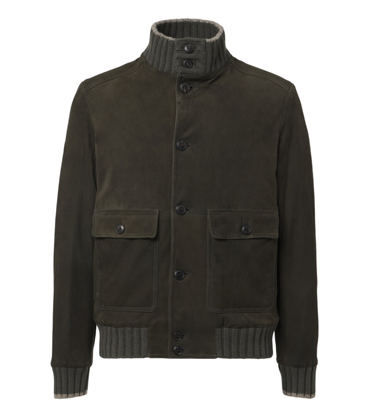 Photo: Fedeli Cashmere-trimmed suede jacket