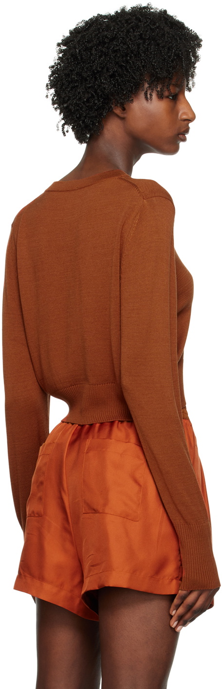 Silk Laundry Orange Cropped Cardigan