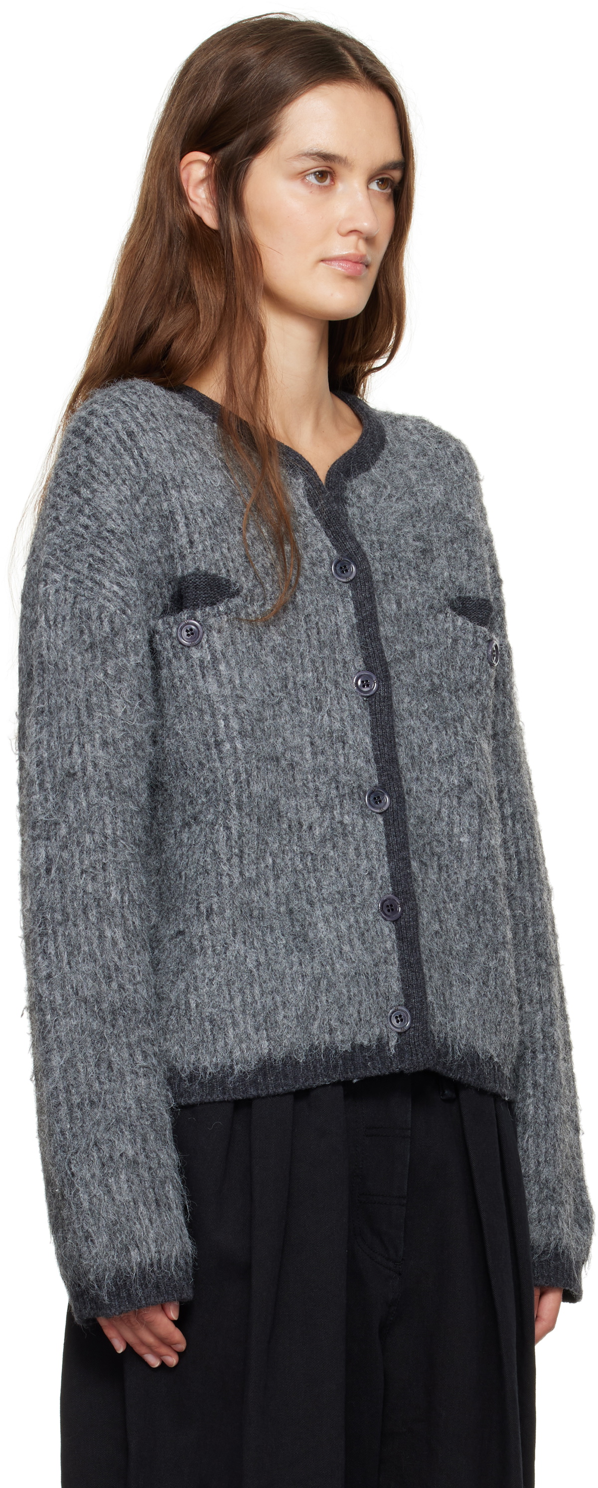 OPEN YY Gray Shaggy Cardigan