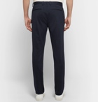 Theory - Navy Payton Slim-Fit Checked Stretch-Ponte Trousers - Navy