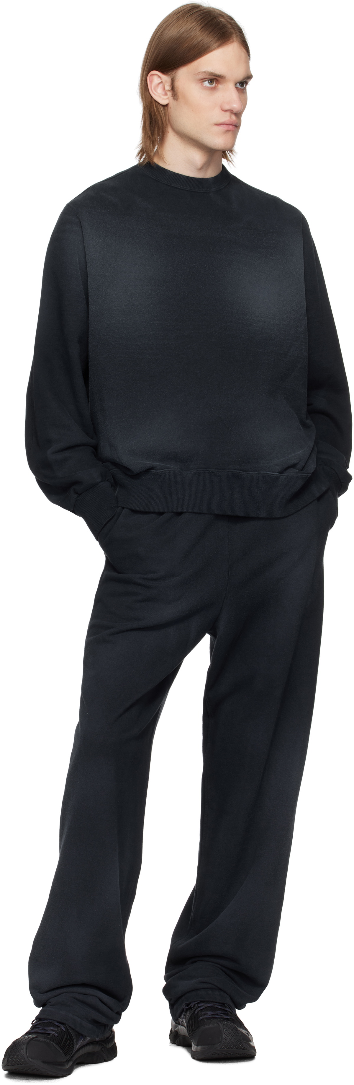 Omar Afridi Navy Dolman Crewneck Sweatshirt