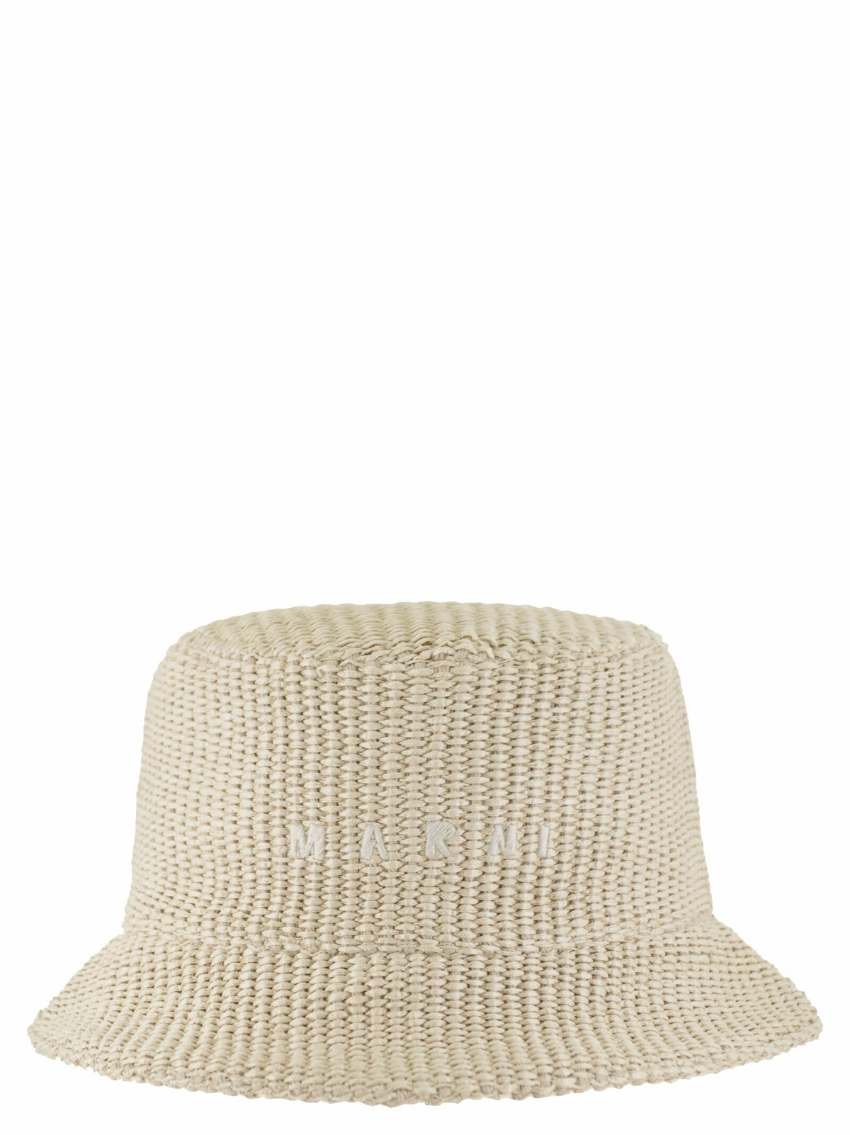【MARNI】NO VACANCY INN RAFFIA BUCKET HAT Marni x No Vacancy Inn raffia-effect bucket hat Marni