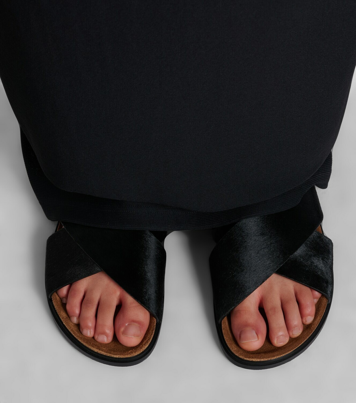The Row Cross calf hair sandals