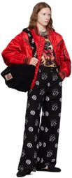 Chopova Lowena Red Beaded Bomber Jacket