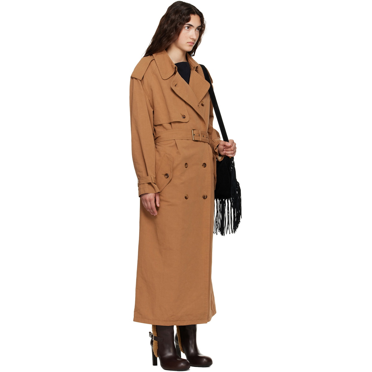 Isabel Marant Tan Violette Cotton Trench Coat