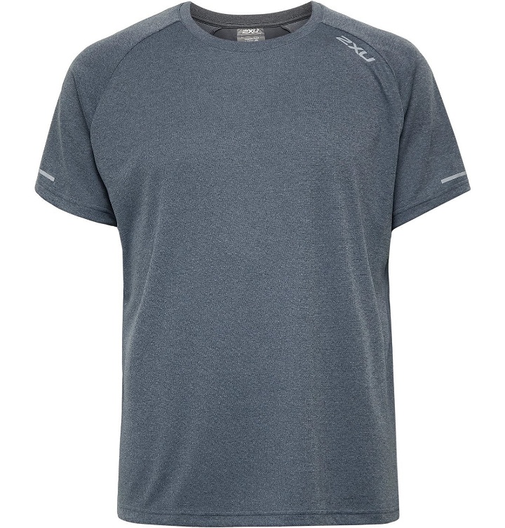 Photo: 2XU - XVENT G2 Logo-Print Stretch-Jersey and Mesh T-Shirt - Gray